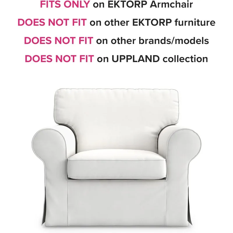 #Ektorp Armchair Slipcover Replacement Cover for IKEA Chair Only Cool White