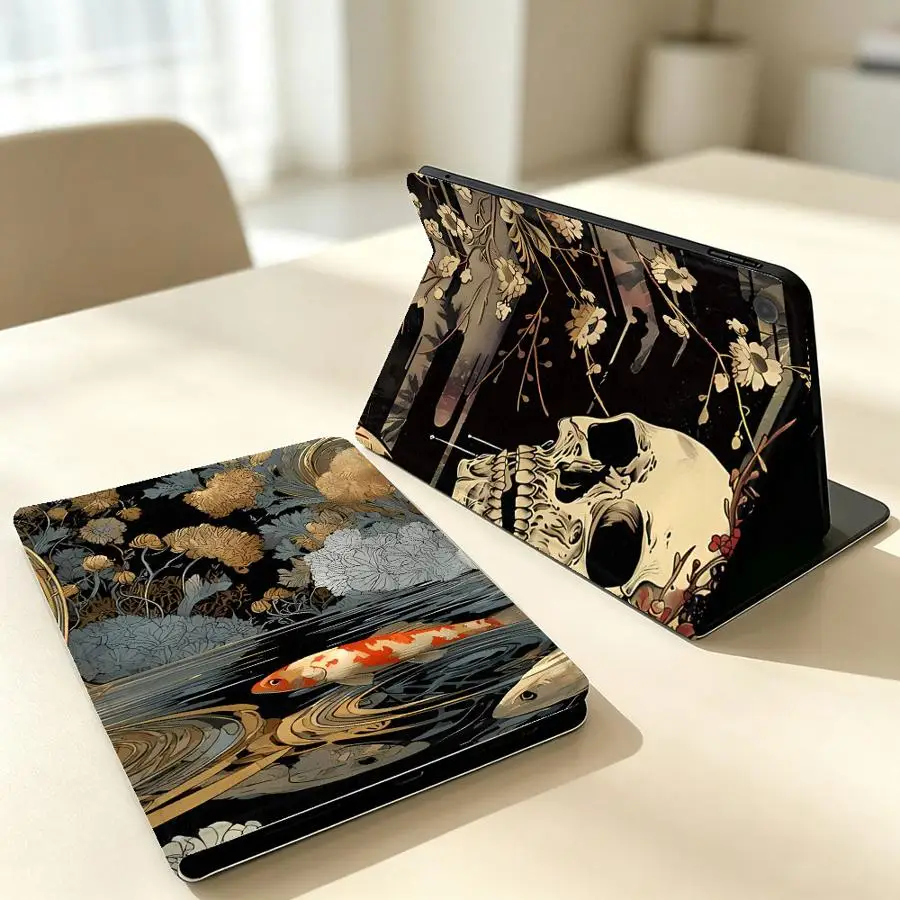 Cartoon Skull Case for Samsung Galaxy Tab S11 S10 Plus A11 S9 FE A9Plus A8 S9+ S10 Lite S10FE A7 Lite S7 S8+ With Pencil Holder