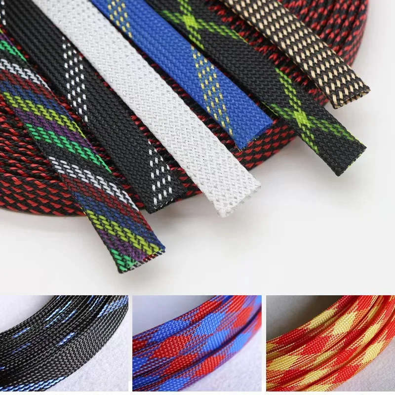 5M 2 4 6 8 10 12 14 16 18 20 25 30 40 mm High Density PET Braided Expandable Sleeve Wire Wrap Insulated Nylon Protector Sheath