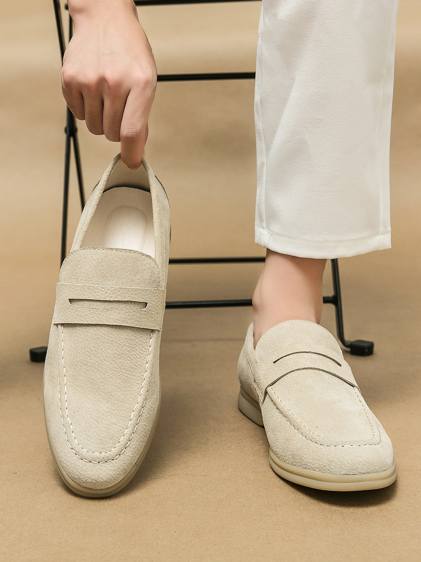 Men's Luxury Brand Genuine Lea - Suede Loafers Men บทวิจารณ์และราคา