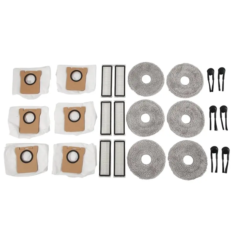 

A63M-For For Mijia M40S/OV31CN Vacuum Cleaner Replacement Parts-24PCS Kit Side Brush, HEPA Filter, Mop Cloth& Dust Bag