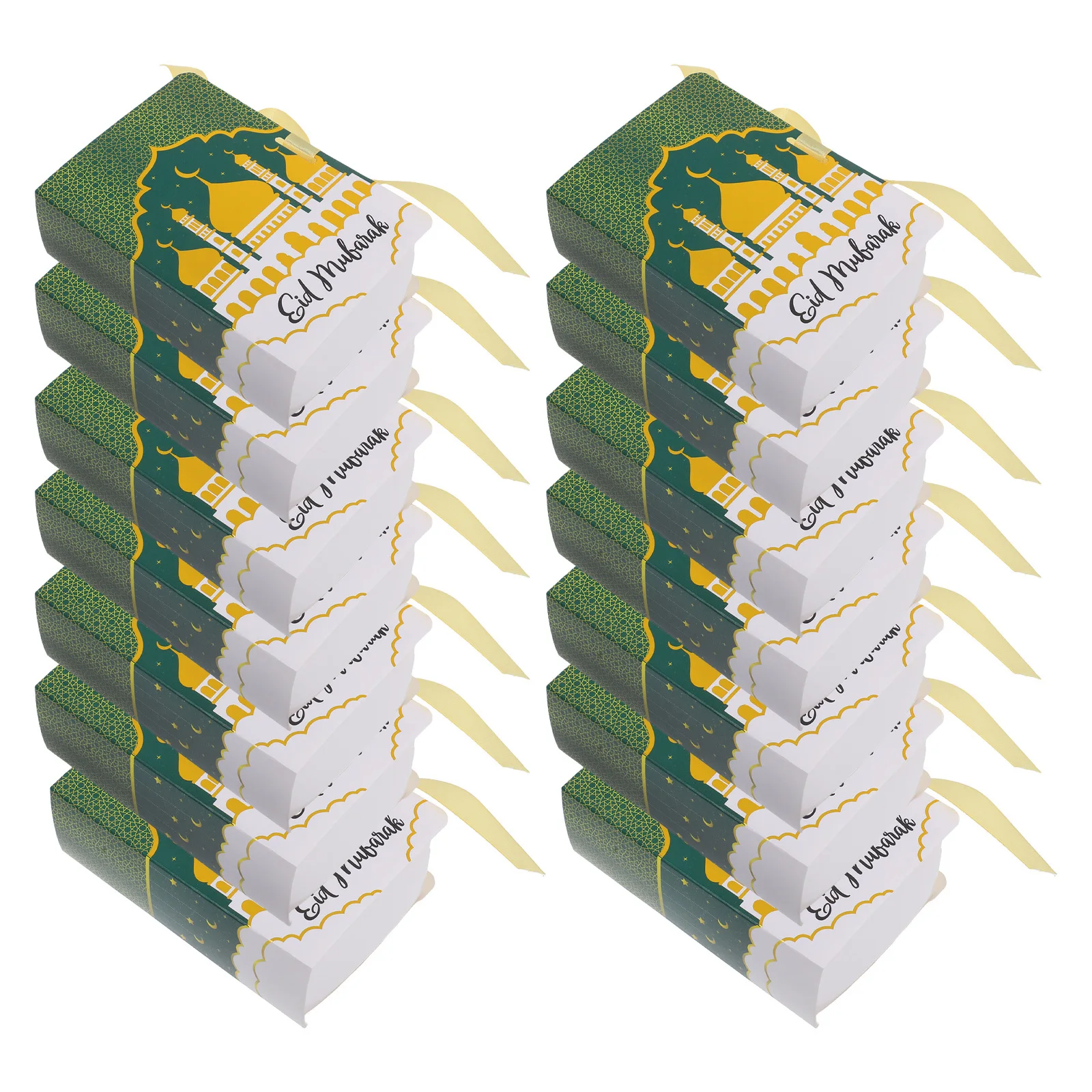 

20Pcs Eid Mubarak Candy Packaging Boxes Book Shape Organizer Decorative Paper Box Party Present Storage Container