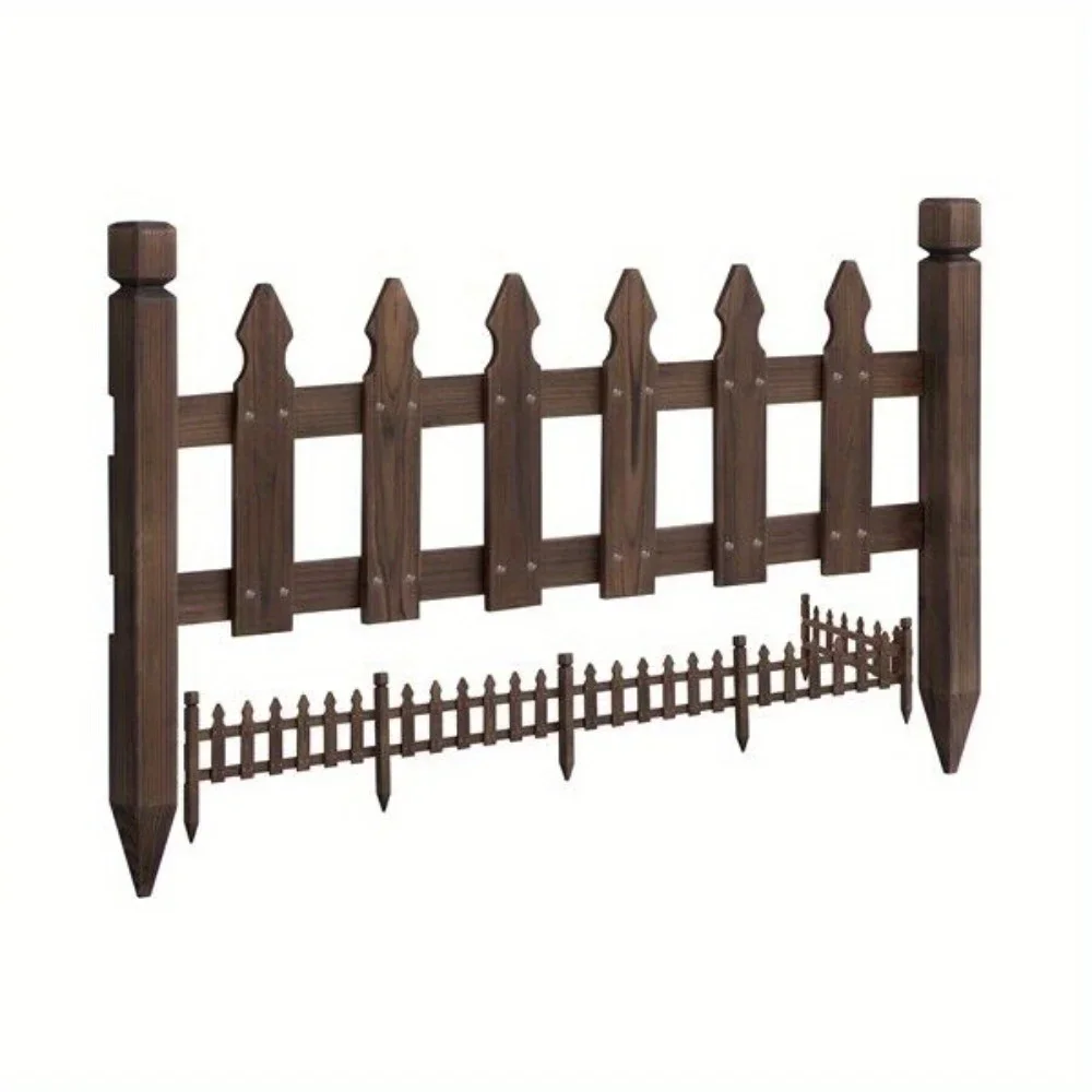 Wooden garden border barbed fence edge pool fence post panel outdoor