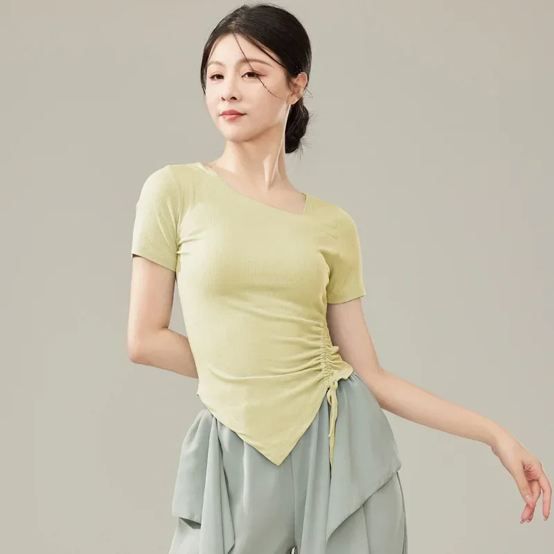 Spring and summer professional Chinese classical dance practice clothes female adult slim-fit long-sleeved tops teacher