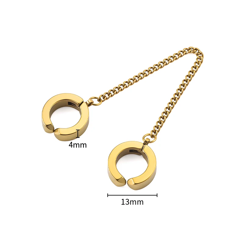 2/4Pcs Stainless Steel Ear Cuffs Ear Clip Earrings for Women Men Circle Link Chain Hoop Earring Party Jewelry Materials Creation