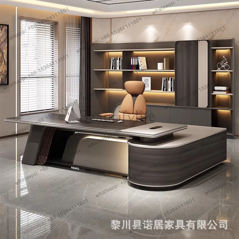 High-end atmospheric boss table Light luxury high-end president table Large class table Modern desk