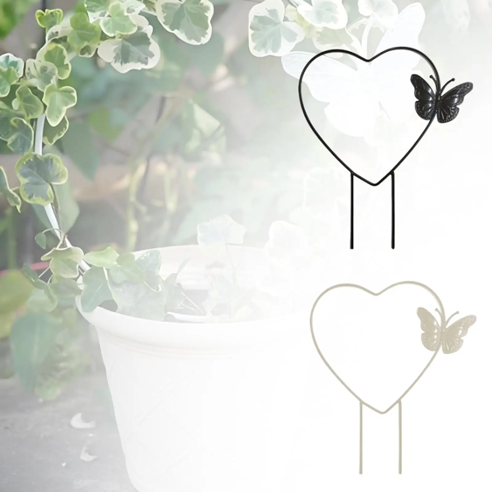 Enrejado de plantas en forma de corazón, marco de Metal resistente, soporte para plantas de interior y exterior para plantas trepadoras para Pothos Hoya, plantas en macetas, hiedra