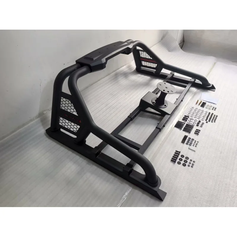 High Quality Replacement 4x4 Off-Road Black Steel Chase Rack with Spare Tire Carrier & Honeycomb Mesh For Pickup