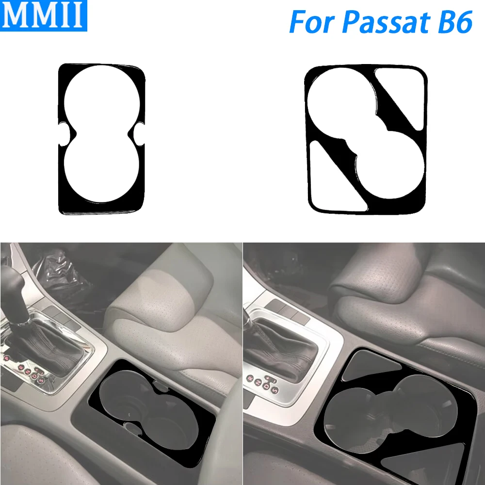 

For Volkswagen Passat B6 2006-2011 Piano Black Water Cup Holder Panel Panel Decorative Cover Car Interior Accessories Sticker