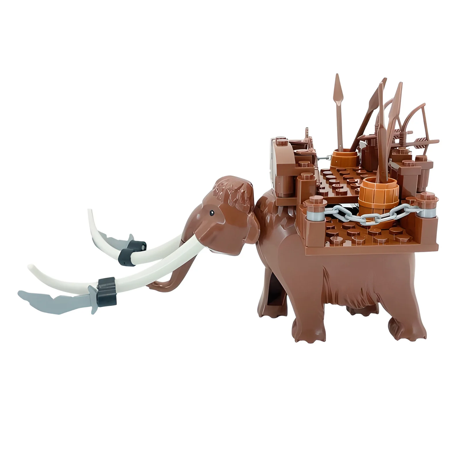 MOC строительные блоки из мелких частиц, животные, шерстяной мамонт, средневековая сцена, серия, военное крепление на слоне, песочный стол, военный