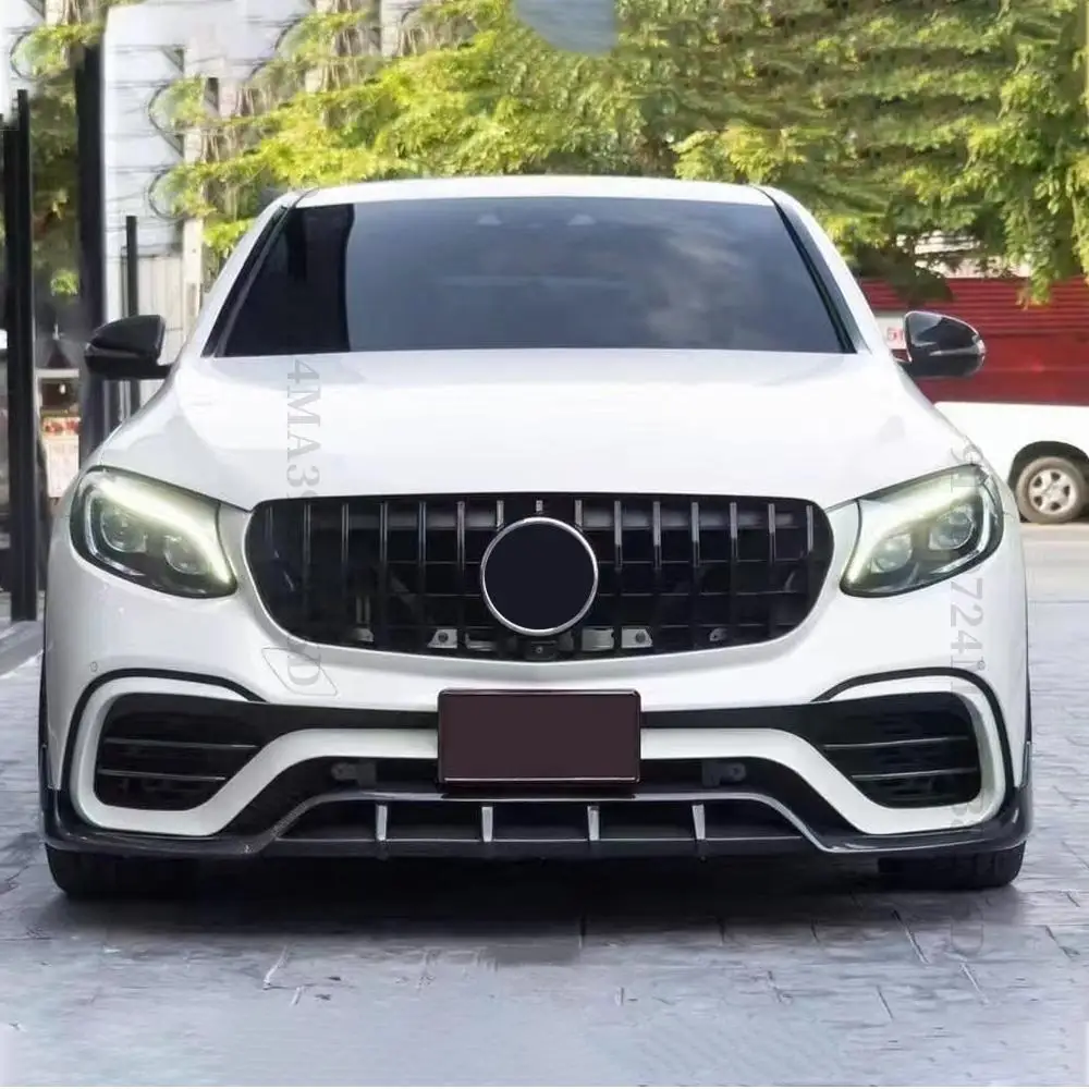 Pieza de repuesto, rejilla de parachoques de malla de entrada frontal estilo diamante GT, reajuste de parrilla para Mercedes Benz GLC X253 2015-2018