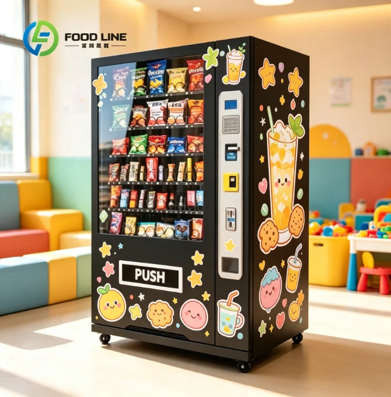 Food and Drink Vending Machine, Customized Large Capacity Refrigerated Vending Machine for Various Cold Drinks and Snacks