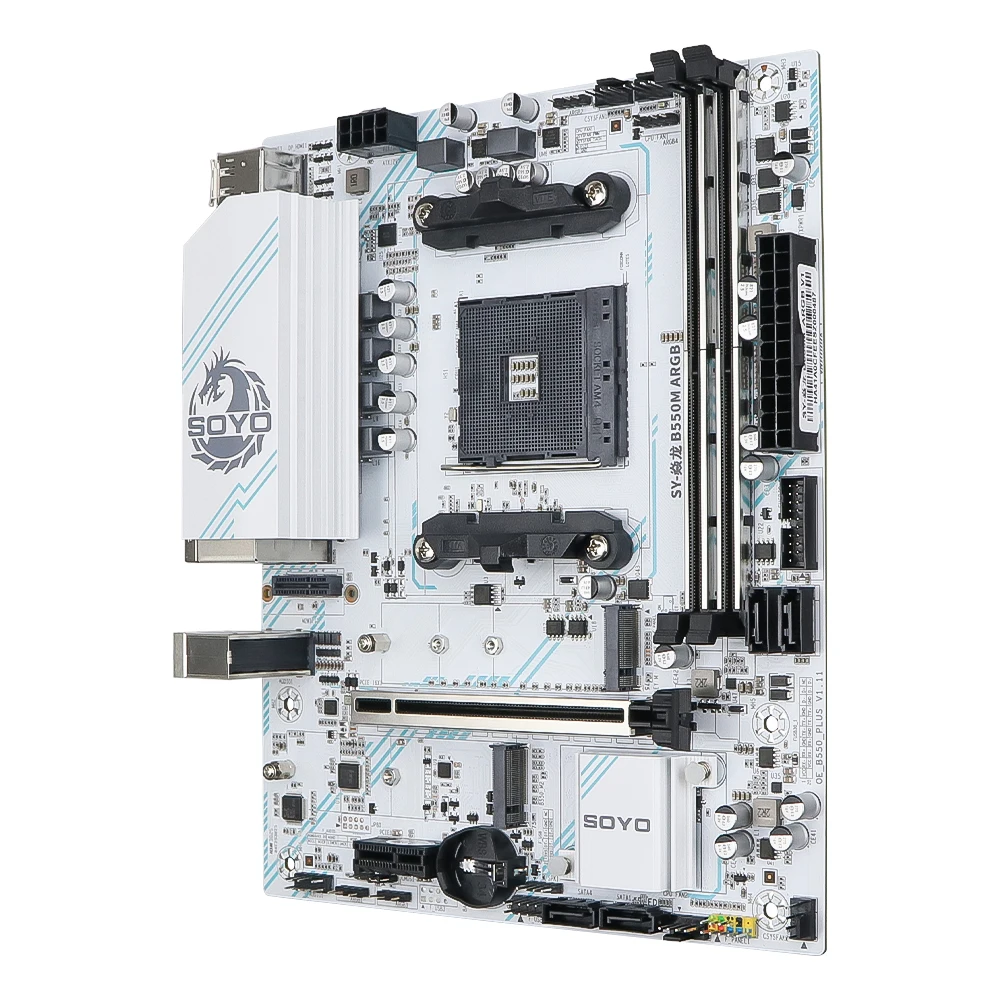 SOYO AMD Dragon B550M Gaming Motherboard M-ATX AM4 Supports Ryzen 4000/5000 Series CPU Dual-channel DDR4 Demory PCIE4.0 M.2 NVME view 4