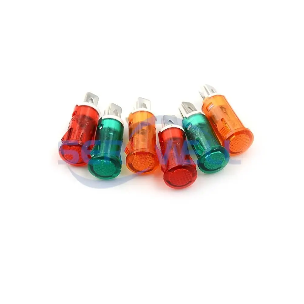 10pcs MDX-11A Panel Mounting Neon Indicator Red Green Yellow Lights AC380V 220V 110V 12V/24VDC 10mm Pilot Guiding Signal Lamp