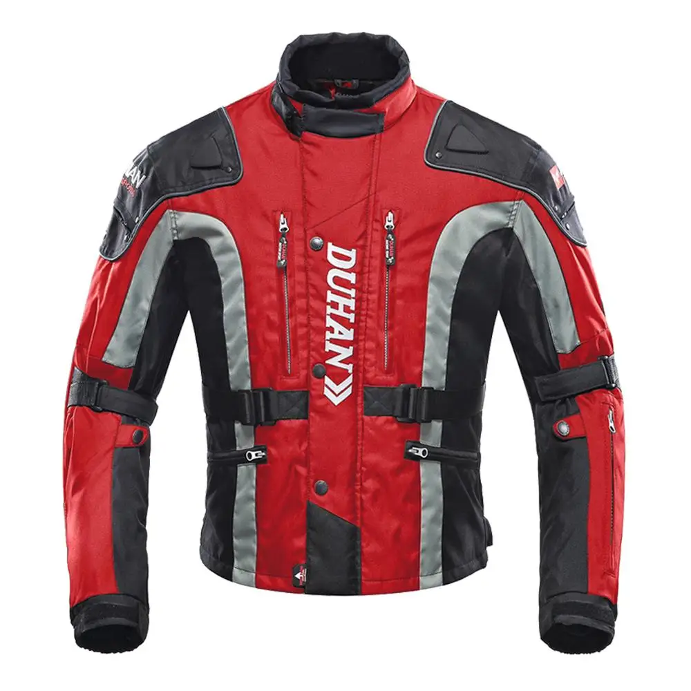 DUHAN Zwarte Motorjas Motorbroek Heren Motocross Racing Jas Body Armor Met Moto Protector Moto Kleding