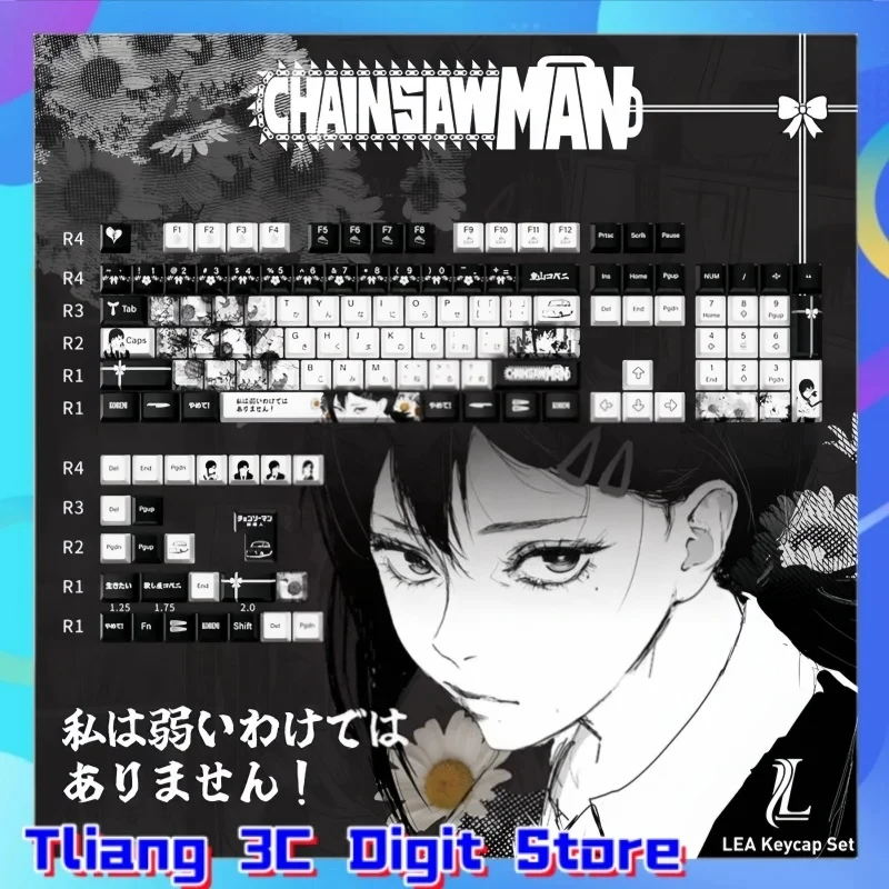 

Higashiyama Kobeni Japanese Anime Gaming Keycaps Cherry Profile 129 Keys PBT Custom Mechanical Keyboard Keysets Cute Gift