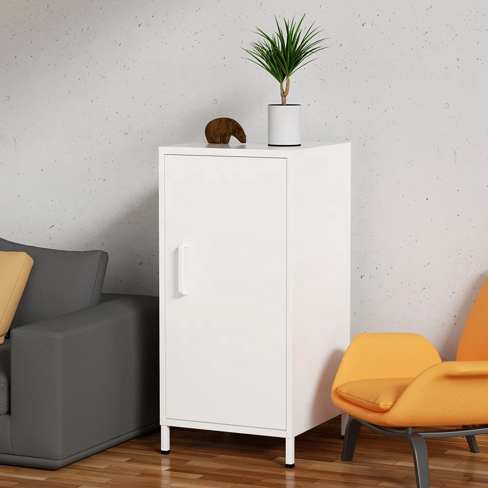 meuble-en-metal-personnalise-en-usine-table-de-chevet-blanche-armoire-de-rangement-en-acier-avec-1-porte-casier-metallique-armoire
