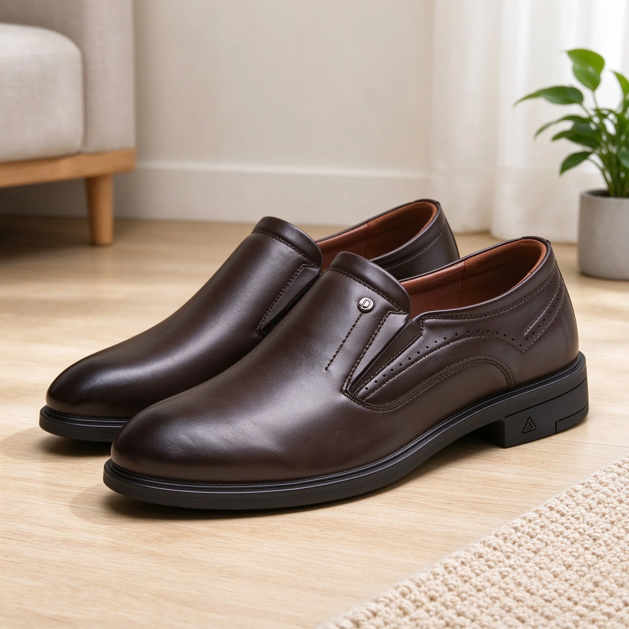 Desai Men's Formal Shoes Faux Leather Modern Smooth Slip On Loafers Wide Width Fall Winter Loafers Shoes For Man Men's Moccasin
