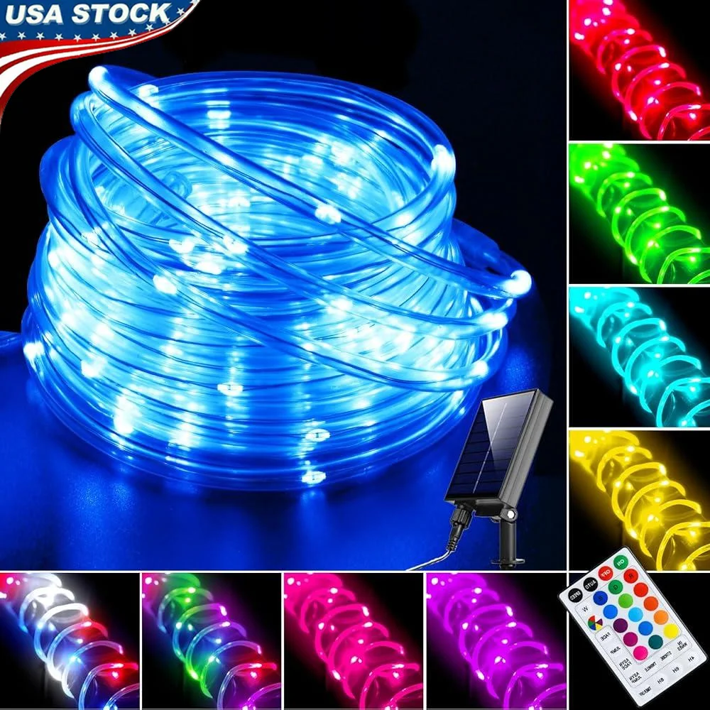 

50 футов солнечные гирлянды для улицы, меняющие цвет, 150 светодиодов, водонепроницаемые гирлянды, таймер с дистанционным управлением, украшение для сада, патио