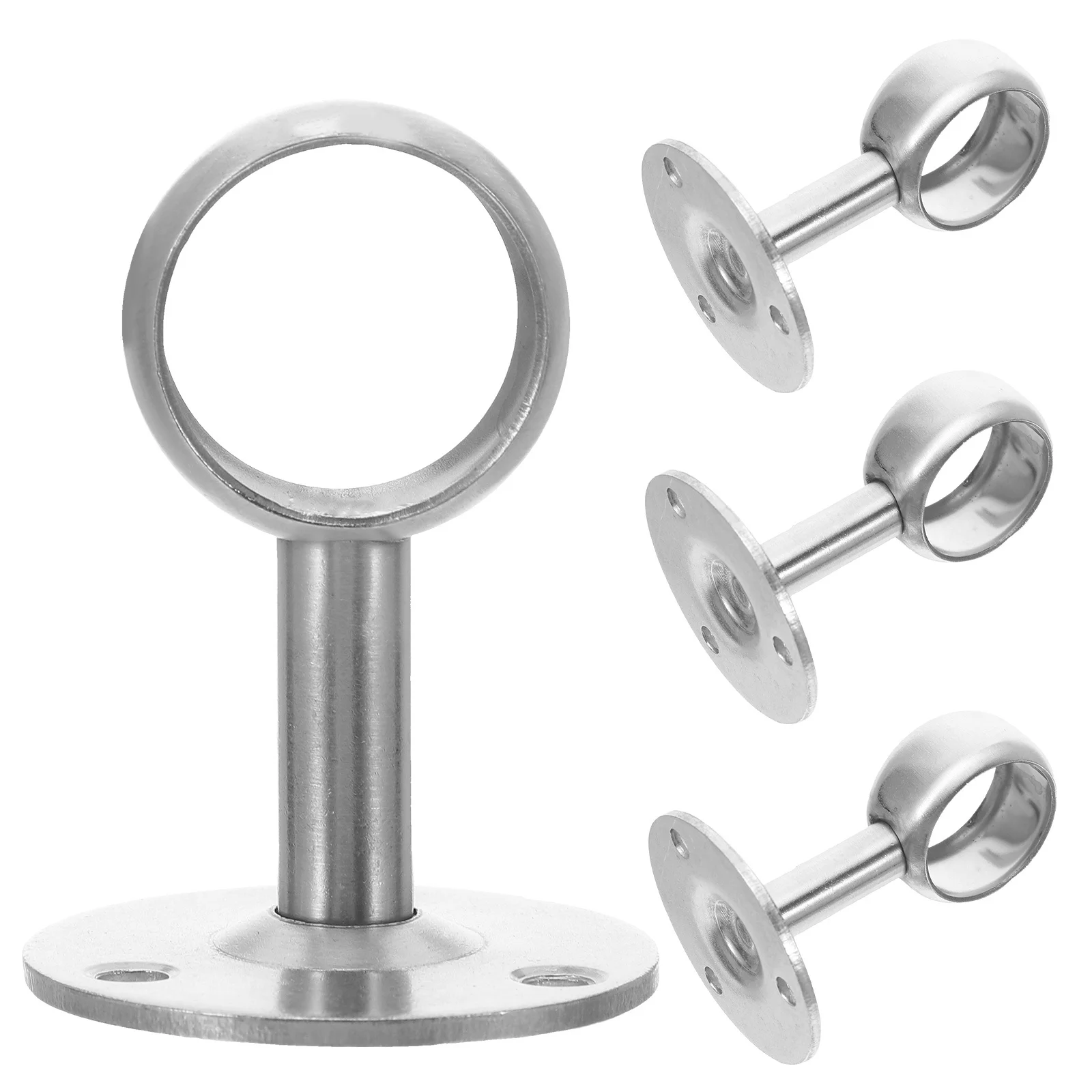 

4pcs Stainless Steel Wardrobe Pole Holder Closet Rod Support Bracket For Curtain Shower Clothes Drying Rack Mounting Hardware