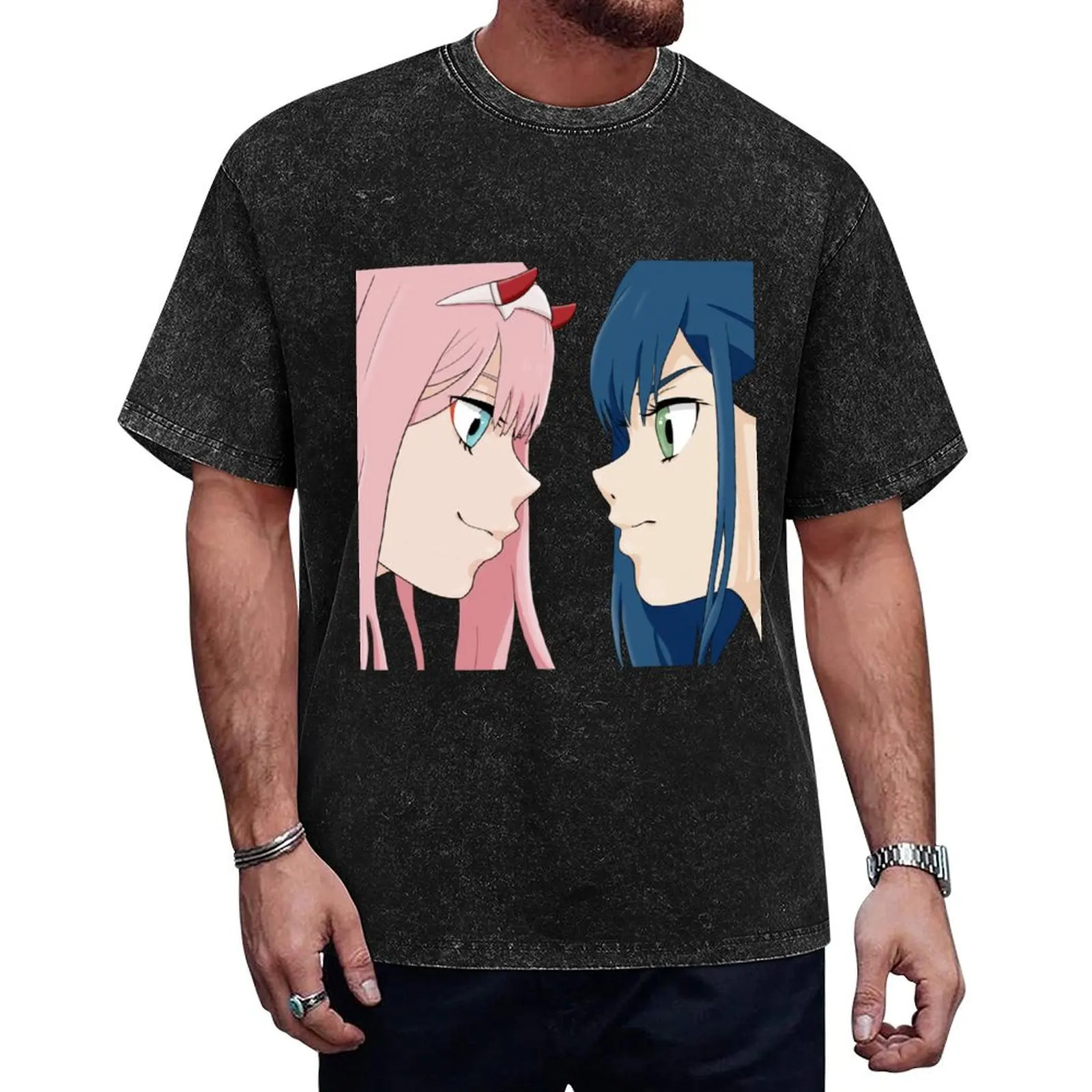 Zero Two VS Ichigo - футболка Darling in the Franxx, мужская летняя одежда, мужские футболки Fruit of the Loom Zero Two VS Ichigo - футболка Darling in the Franxx, мужская летняя одежда, мужские футболки Fruit of the Loom