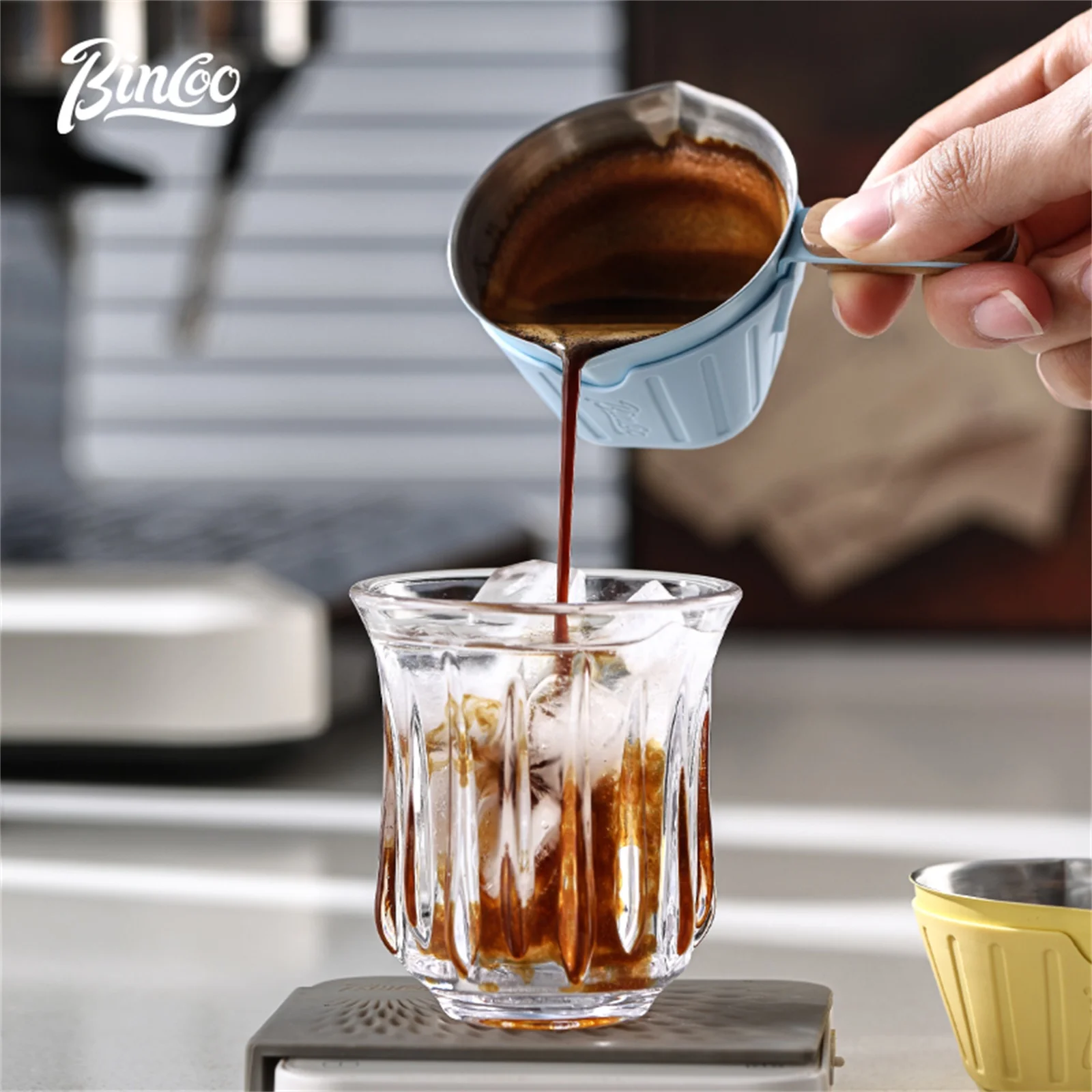

Bincoo 90ml Colorful Double Mouth Measuring Cups Stainless Steel Coffee Extract Cup Espresso Cup Italian Coffee Ounce Milk Cup