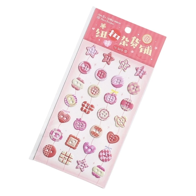 C7AB Button Foam Sticker for Craft Journal Planner Photo Album Scrapbooking Kids Motivational Sticker for Classroom Rewarding