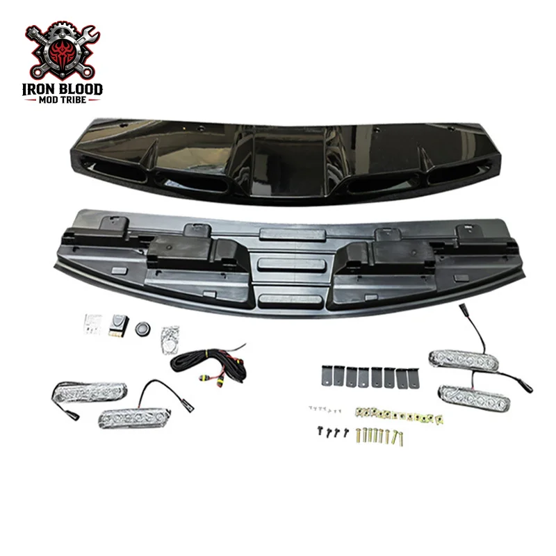 Suitable for 2020-2024 Land Rover Defender, dry carbon fiber four-beam LED roof light, Black Warrior modification 110/90/130