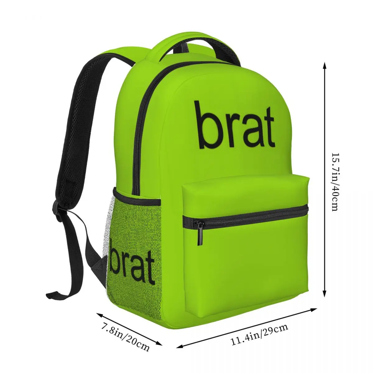 Brat - Charli XCX Album Cover Art Backpack Student Schoolbag for Men Women Laptop Canvas Bags 17in