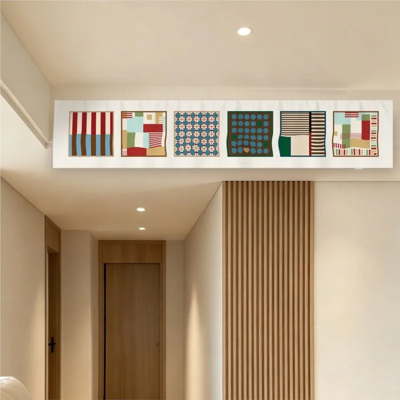 Printed Cartoon Pattern Central Air Conditioning Cover Dust Windshield Curtain Fixed Cold Air Direct Blowing Decor Curtain ZJ283