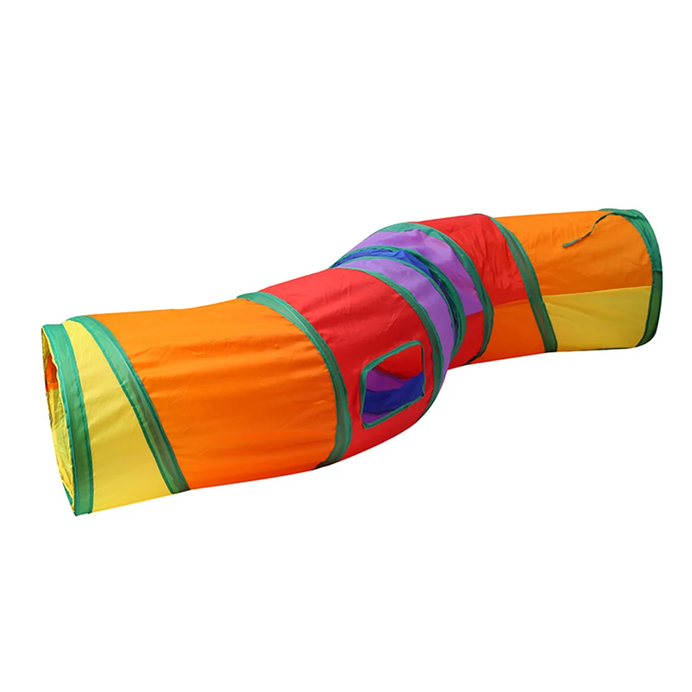 

Rainbow Cat Tunnel Foldable S-Shaped Channel Kitten Play Training Pet Supplies Interactive Entertainment Cat Tunnel