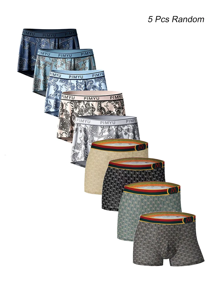 pacote-com-5-cuecas-boxer-masculinas-mix-surpresa-estampas-retro-paisley-e-com-letras-variadas-cintura-elastica