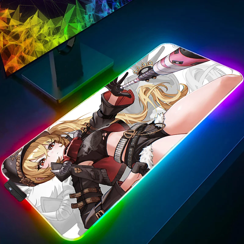 

Mouse Pad Rubber Table Gamer ZZZ Desktop Mat LED Computer Zenless Zone Zero Lucy Keyboard Pad RGB PC Gaming Accessories Mousepad