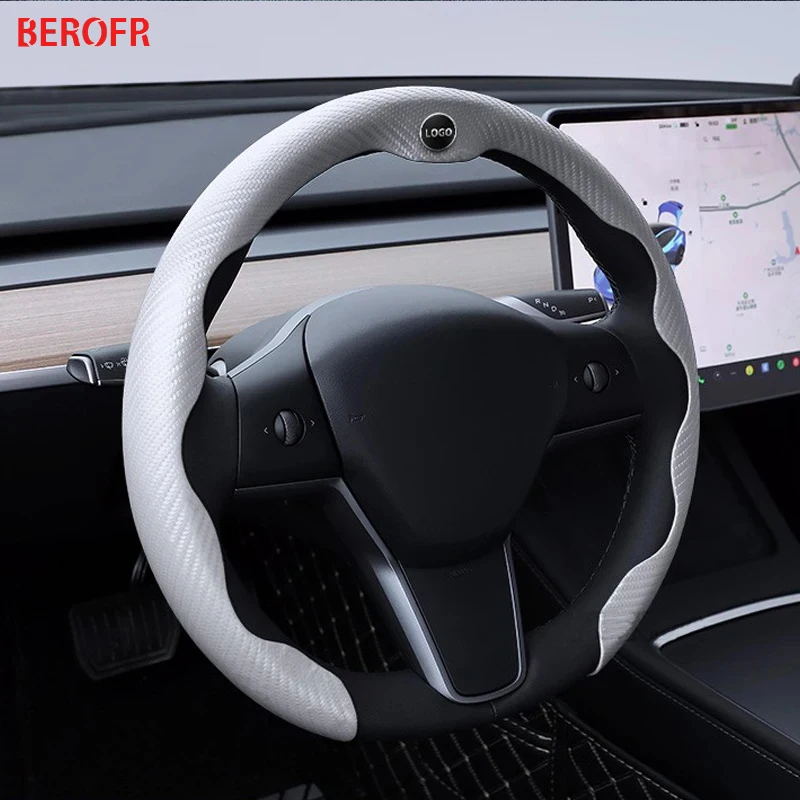 Carbon Fiber Patterned Car Steering Wheel Cover For Toyota RAV4 Camry Prius C-HR Prado 120 150 Corolla Auris Verso Yaris Hilux