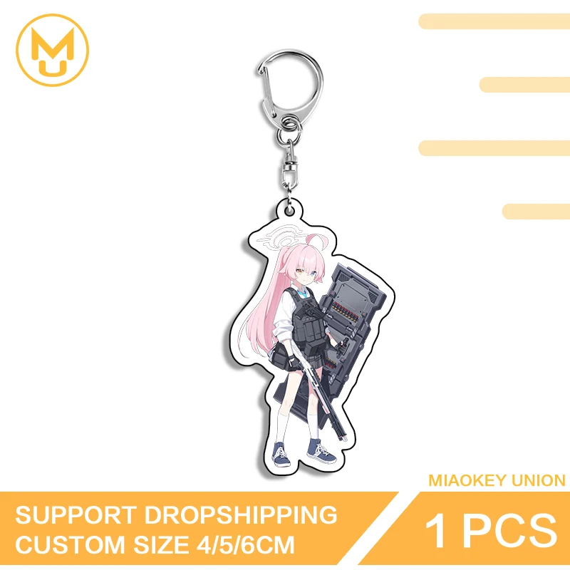 Takanashi Hoshino Cool Gun Girl Keyring Unique Daily Wear Double Sided Key Chain Hot Selling Blue Archive Peripheral Decorations