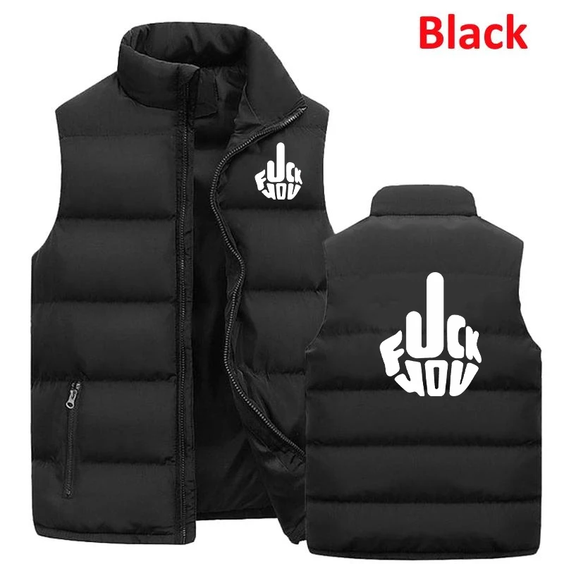 Autumn Winter Men's Fashion Coats & Jackets Thicken Stand Collar Slim Fit Cotton Vest Down Jacket Sleeveless M-5XL