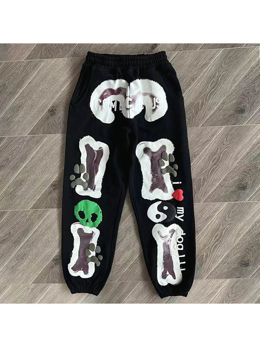 

Спортивные брюки Phileas CPFM.XYZ с узором в виде костей, прямые, для молодежи, весна-осень, тонкие, стандартного кроя