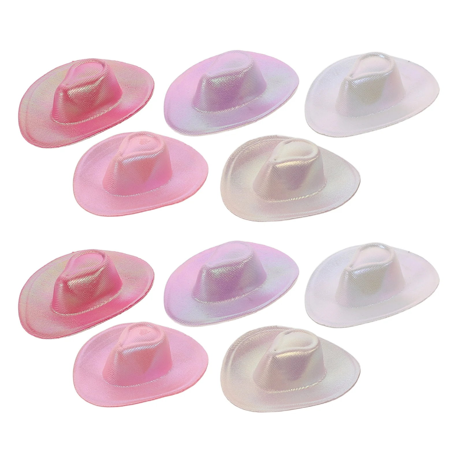 10 قطع من القبعات الصغيرة الزخرفية، قبعات رعاة البقر الصغيرة متعددة الألوان لحرف الدمى، هدايا حفلات أعياد الميلاد بثيمة الغرب، مستلزمات الحرف اليدوية