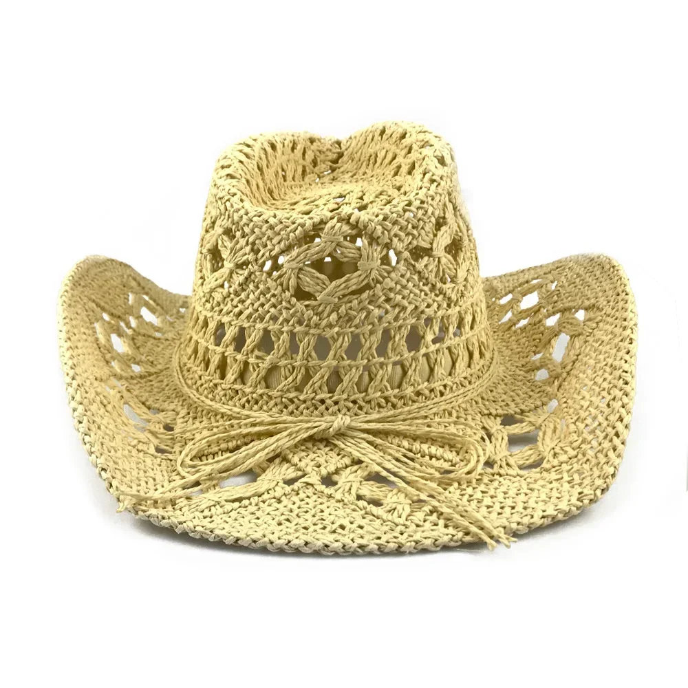 Hand Knitting Fashion Straw Hat  for Men Women Hat In Cowboy Style Fedora