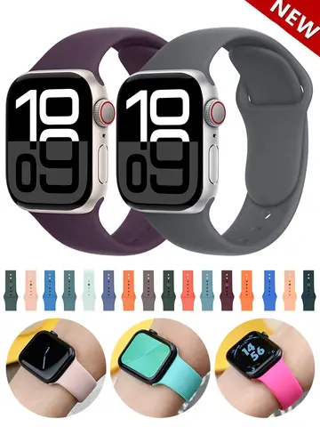 Original Silicone Strap For Apple Watch Band 44mm 38-40 42-46 41-45 46MM 49 mm Bracelet iwatch Serie 10 9 7 4 5 6 8 SE Ultra 2 3