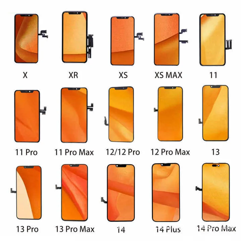 Layar LCD INCELL Baru untuk iPhone X XS XR 11 12 13 14 15 16 Plus / Pro / Pro Max 12 13 Rakitan Digitizer Layar Tampilan LCD Mini