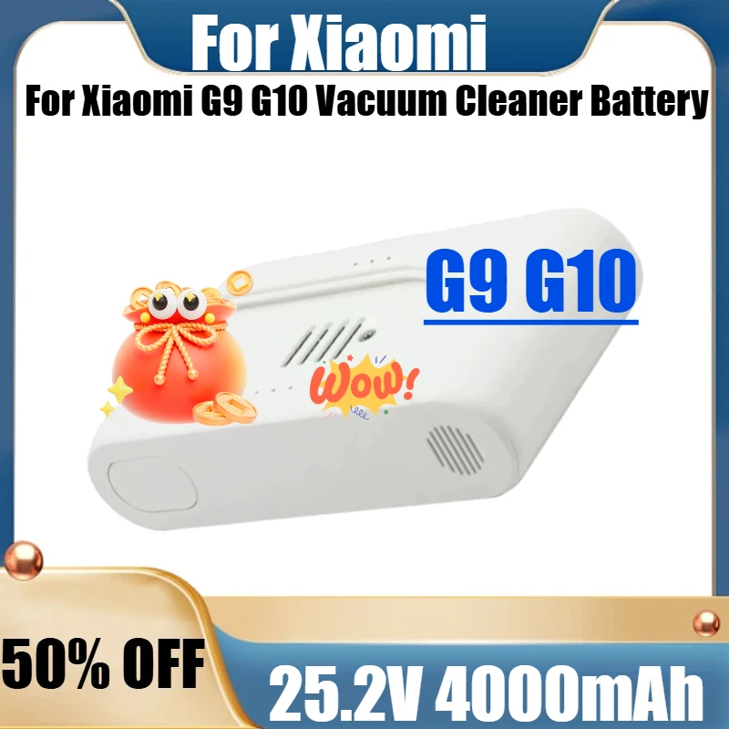 

New 25.2V 3000mAh 4000mAh Rechargeable Lithium Ion Battery For Xiaomi G9 G10 Vacuum Cleaner Battery Parts Pack