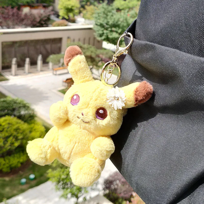 Cute Easter Spring Festival Pikachu Doll Bag Pendant High Quality Lovely Stuffed Anime Fluffy Pikachu Plushies Birthday Gifts