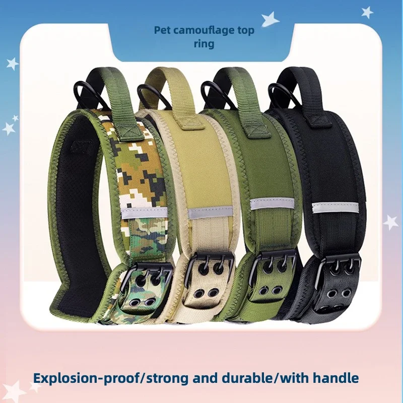 

Dog Tactical Collar Medium and Large Training Dog Collar Adjustable Necklace Explosion Proof Pet Supplies