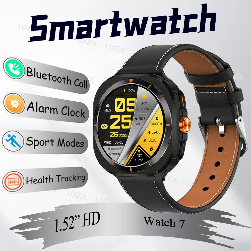 2025 New Watch 7 Smartwatch Men 1.52” HD Classic For You Watches Health Tracking Bluetooth Call Wireless Charging Smart Watches