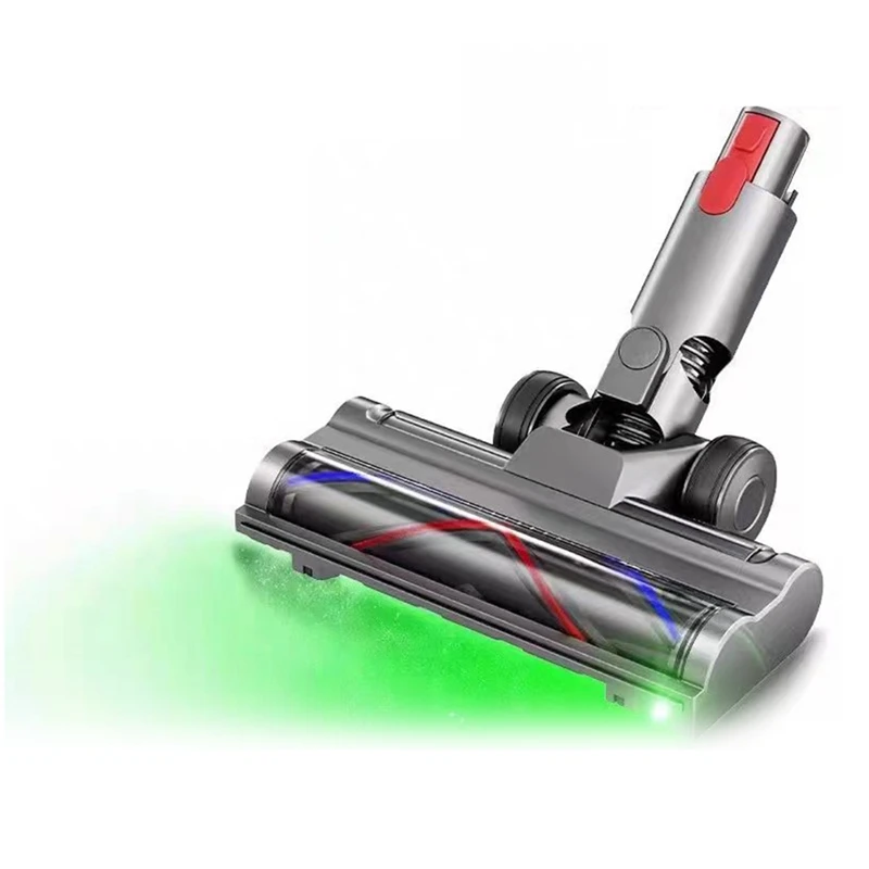 Para Dyson V7 V8 V10 V11 V15 accesorio de vacío para suelo de madera alfombra cepillo de rodillo de cerdas en forma de V con luces LED