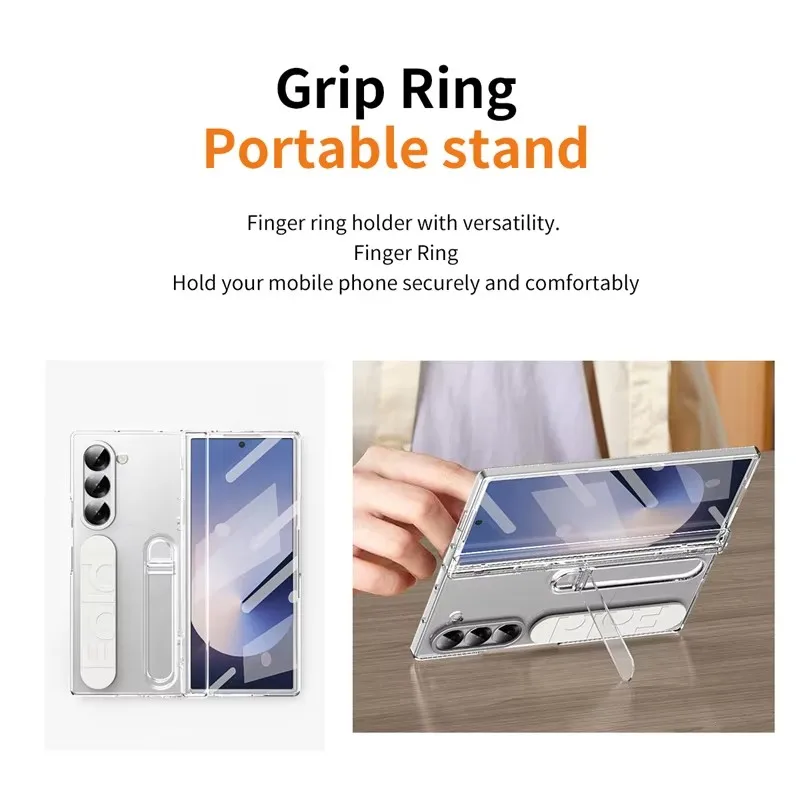 Wristband Holder Hinge Phone Case For Samsung Galaxy Z Fold 7 6 5 4 3 5G With Pen Slot S Pen Screen Protector Film Protect Cover view 5