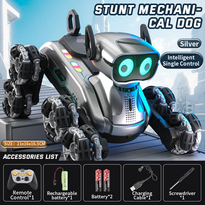 Nieuwe Gesture Control RC Robot Dog - 8-wielige stunt, muziekdansen Transformeren speelgoed voor kinderen jongens meisjes