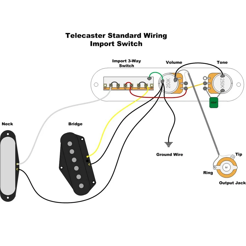 3Way Wired Loaded Prewired Control Plate Harness Switch Knobs for Tele Telecaster electric guitar Accessories guitarra wholesale