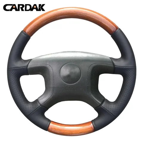 Черная искусственная кожа CARDAK, прошитый вручную чехол на руль автомобиля для Mitsubishi Pajero 2004 2005 2006 2007 2008 2009 2010